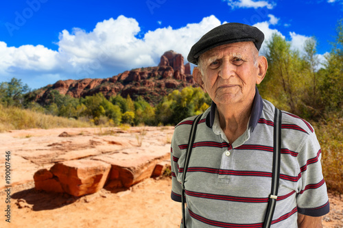 Elderly Man Outdoors in the Arizona desert