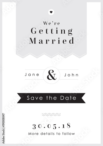 Save the Date Grey Tag theme