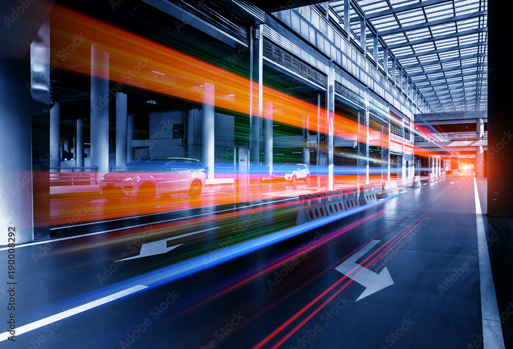 abstract image of blur motion of cars on the city road abstract image of blur motion of cars on the city road