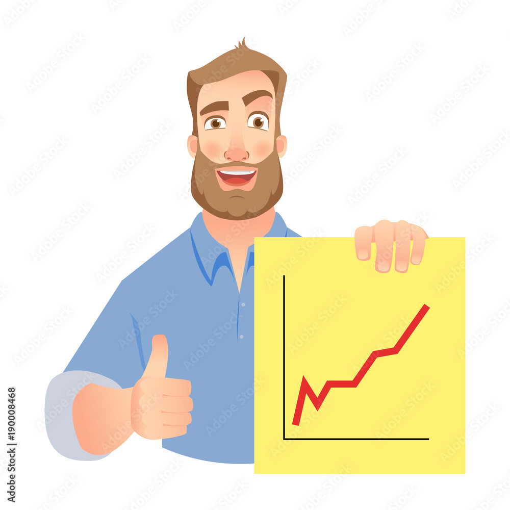 man holding graphs man holding graphs