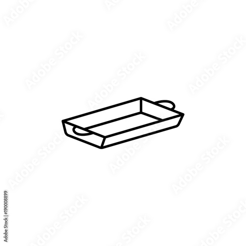 baking tray line icon on white background