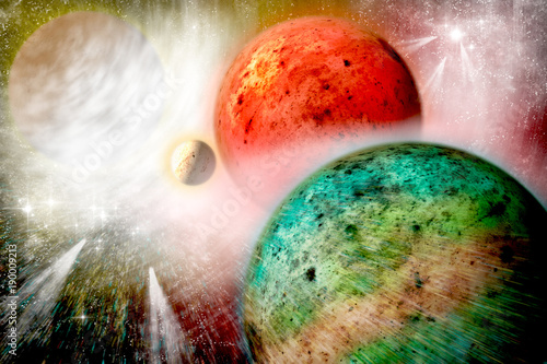 Fototapeta Naklejka Na Ścianę i Meble -  Planet / Planet landscape in space, digital retouch.