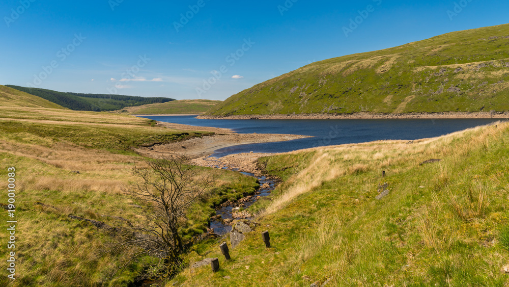 Welsh landscape at the Nant-y-Moch Reservoir, Ceredigion, Dyfed, Wales, UK