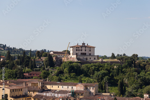 Villa Agape Arrighetti in a sunny day. Florence, Tuscany, Italy.