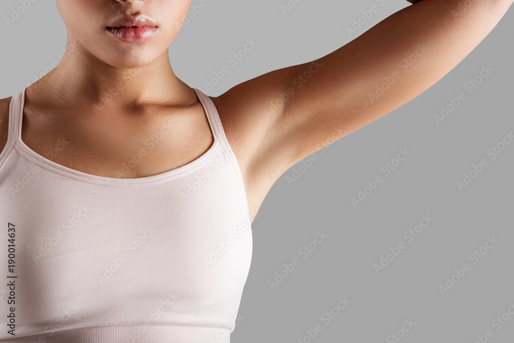 Εκτύπωση καμβά Close up of woman torso in close fitting brassiere