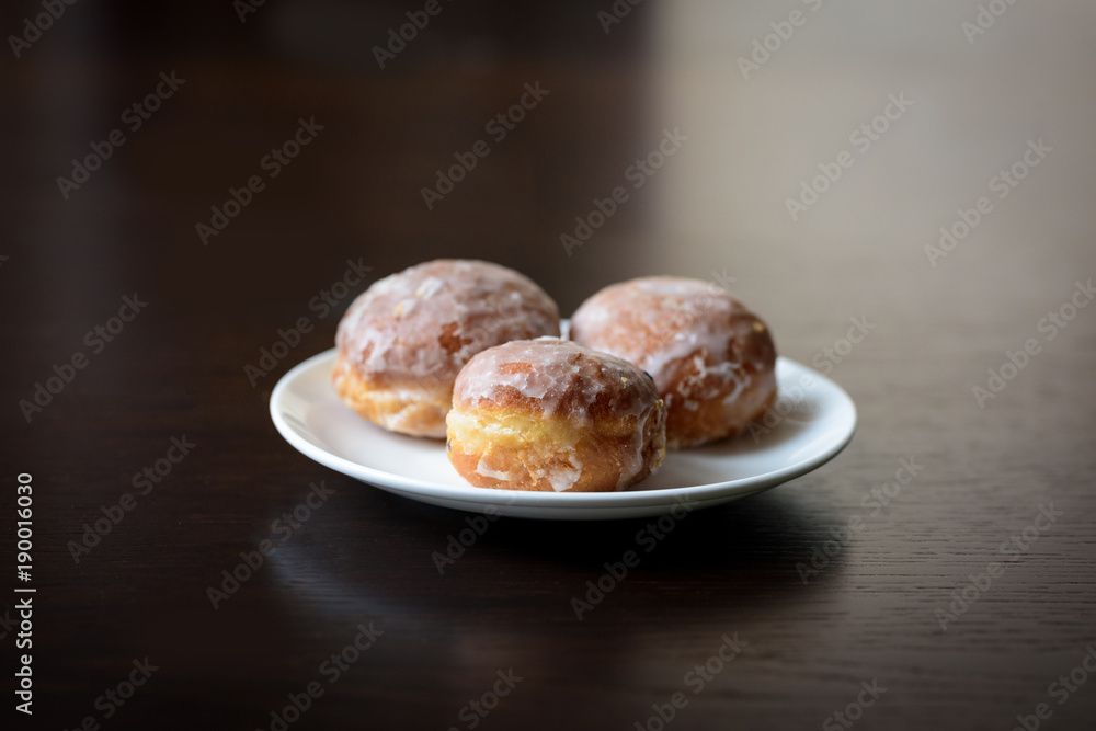 Homemade donuts with flowers Homemade donuts with flowers