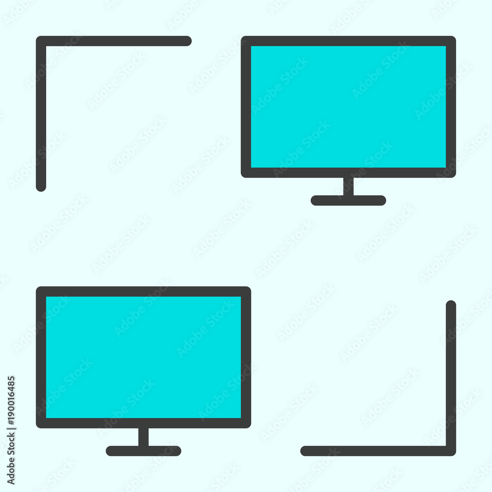 Computer Network Line Icon. LAN Vector Simple Minimal 96x96 Pictogram Computer Network Line Icon. LAN Vector Simple Minimal 96x96 Pictogram