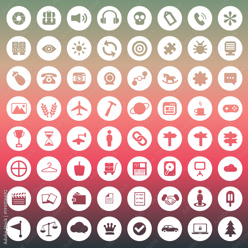 Universal icon set for websites and mobile applications. Flat vector illustration Universal icon set for websites and mobile applications. Flat vector illustration