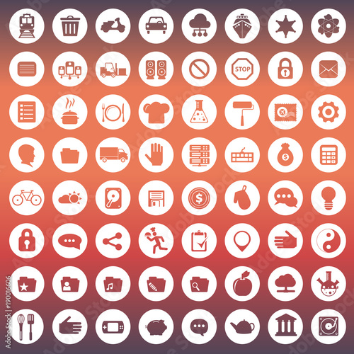 Icon set for mobile applications and websites. Flat vector illustration