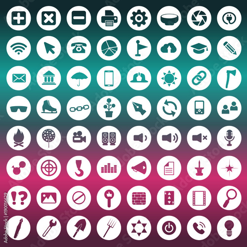 Icon set for websites and mobile applications. Flat vector illustration