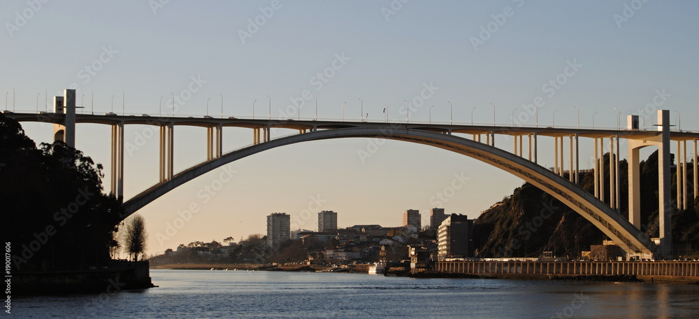 Naklejka premium Ponte da Arrábida, baixa da cidade, Porto, Portugal