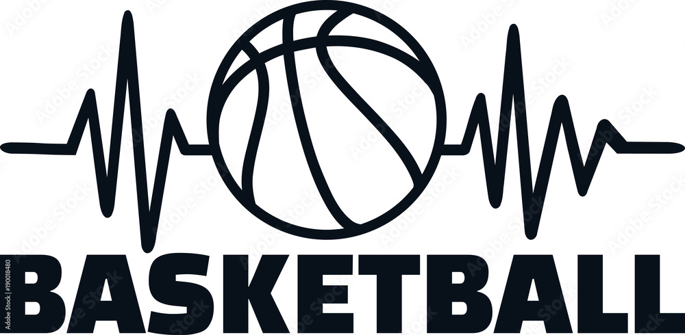 Fotografie Basketball heartbeat line