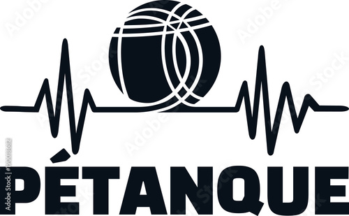 Bild auf Leinwand Petanque boule heartbeat pulse