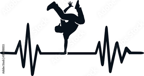 Breakdance heartbeat line