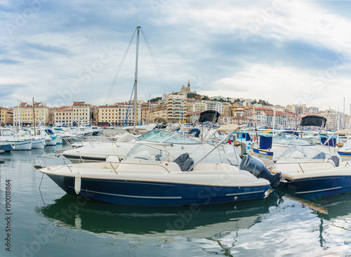 boats in the seaport of Marseille, France