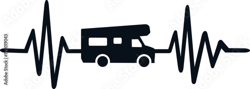 Camping heartbeat line caravan word
