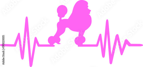 Dog heartbeat line with poodle