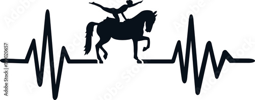 Horse vaulting heartbeat line