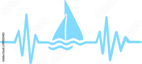 Sailingboat heartbeat line