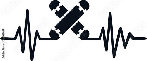 Skateboard heartbeat line