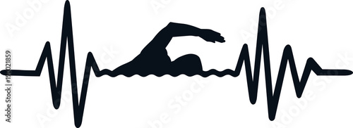 Swimming heartbeat line german