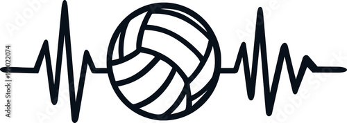 Volleyball heartbeat line