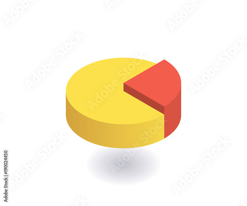 Free Download Pie Chart icon. Vector illustration in flat isometric 3D style. - GFXLoad