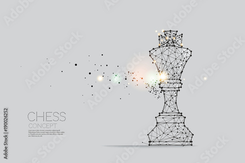 The particles, geometric art, line and dot of Chess.