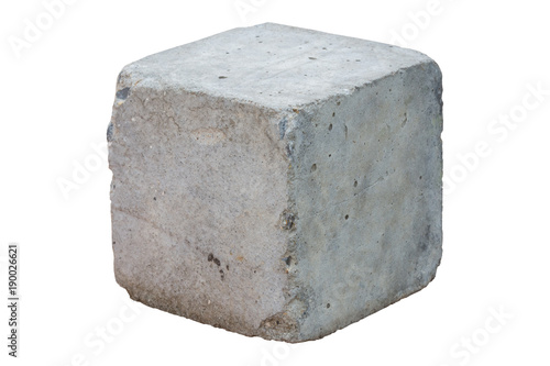 cement block isolated on white background. Clipping path photo