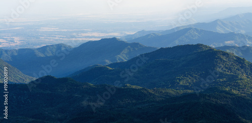 Nature landscape mountain forest, Morning spring countryside in Phu tub berk, Thailand © Ammak