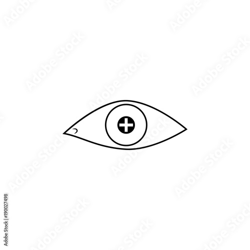 eye with farsightedness problems icon. Element of medical instruments icons. Premium quality graphic design icon. Signs, outline symbols collection icon for websites, web design