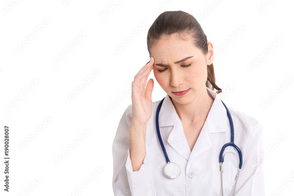 Portrait of medical female doctor isolated on white background Portrait of medical female doctor isolated on white background
