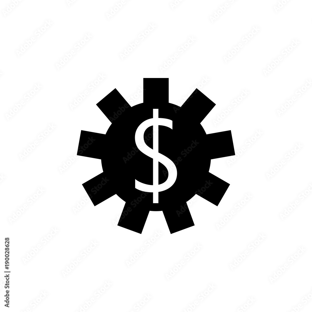 dollar in gear icon. Element of finance for mobile concept and web apps. Illustration icon for website design and development, app development. Premium icon