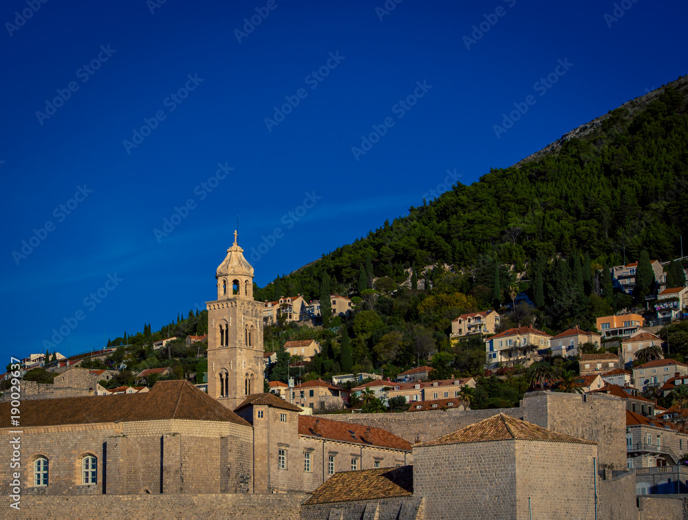 church tower in Dubrovnik
