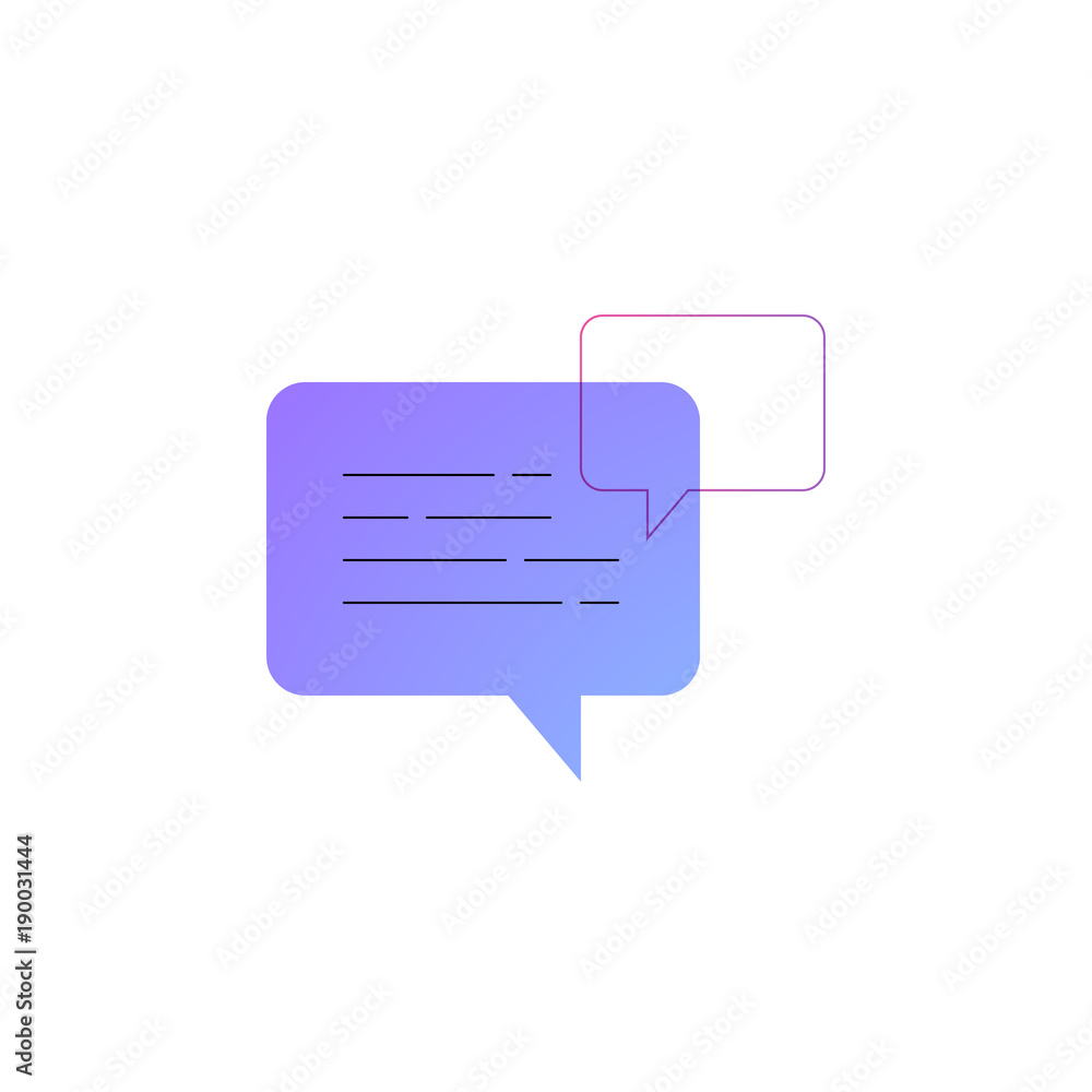 Neon chat bubbles vector line icon isolated on white background Neon chat bubbles vector line icon isolated on white background