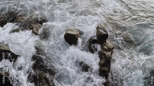Wallpaper Mural sea waves on the rocks Torontodigital.ca
