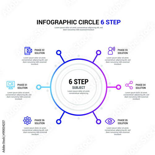 Circle 6 step Infographic