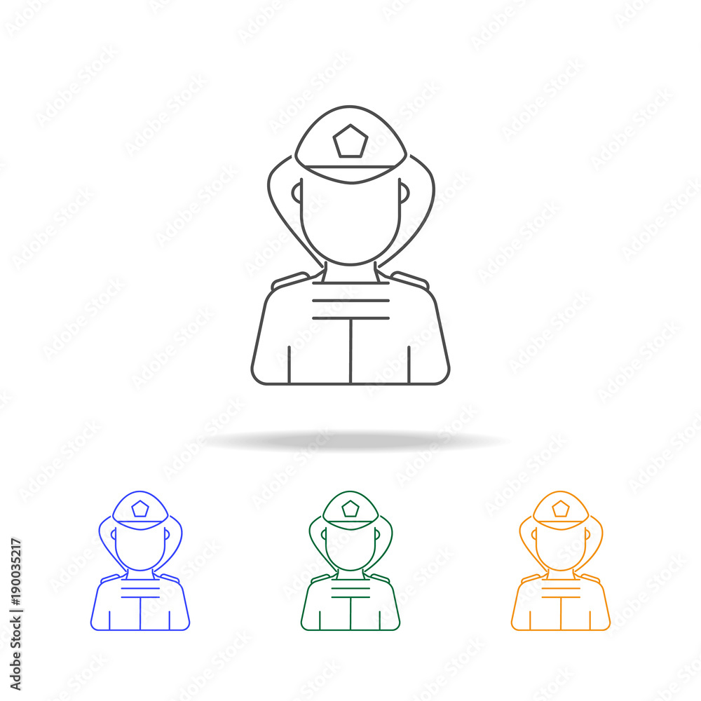 Fireman avatar multicoloured icons. Element of profession avatar of for mobile concept and web apps. Thin line icon for website design and development, app development Fireman avatar multicoloured icons. Element of profession avatar of for mobile concept and web apps. Thin line icon for website design and development, app development