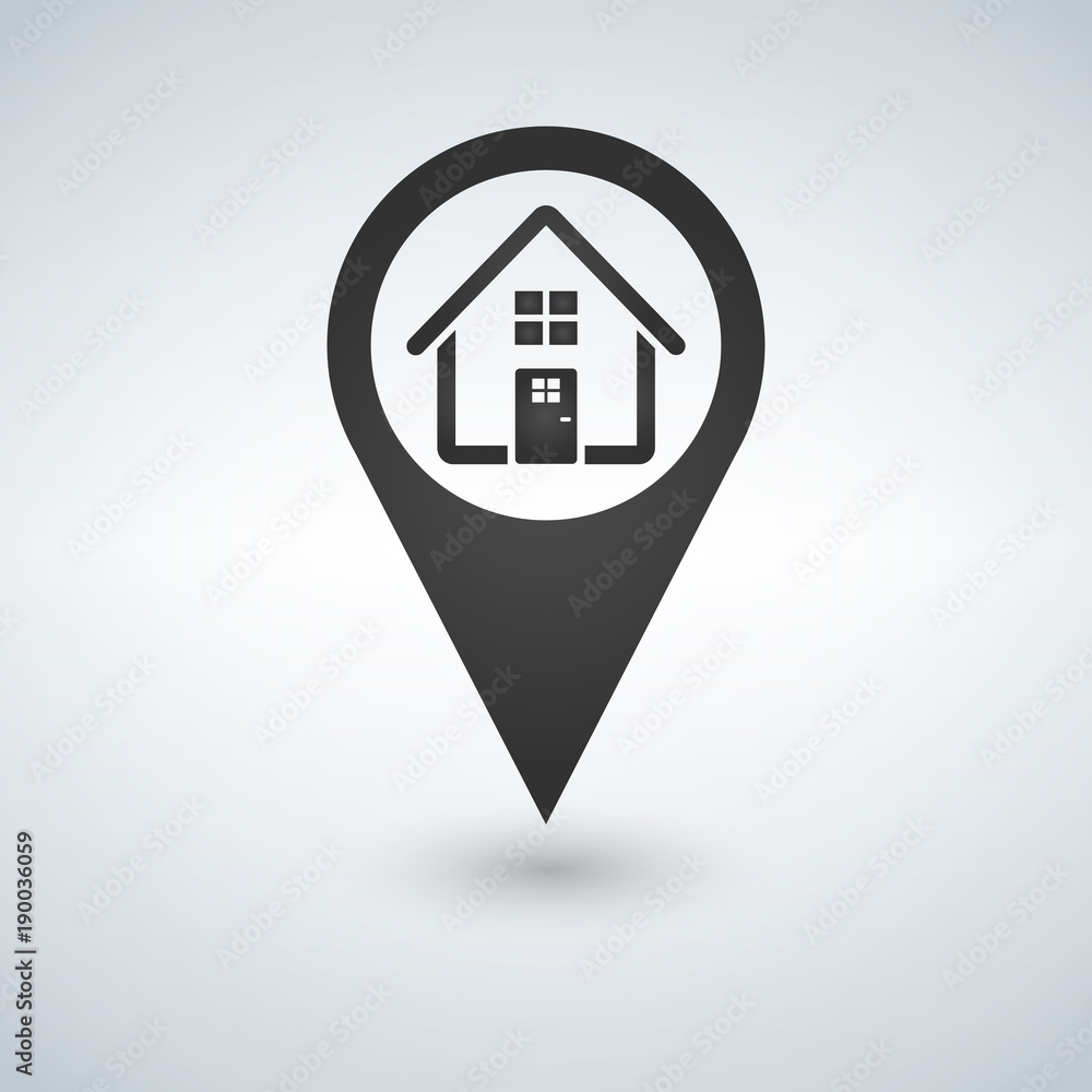 Map pointer. Map markers. Icon home. Flat design style. Made in vector. Map pointer. Map markers. Icon home. Flat design style. Made in vector.