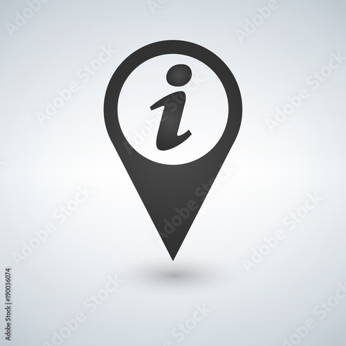 Illustration of a map mark icon with an info sign.