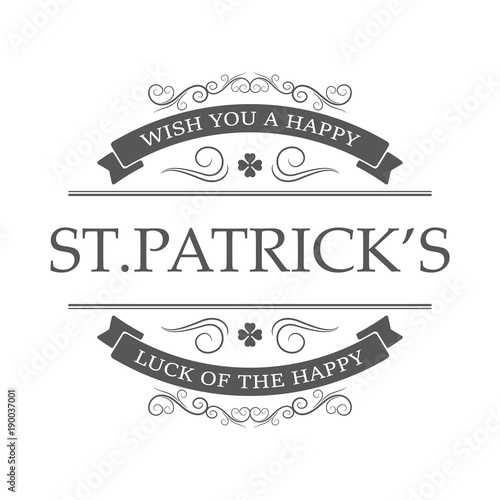 Typography St. Patrick's Day on a white background