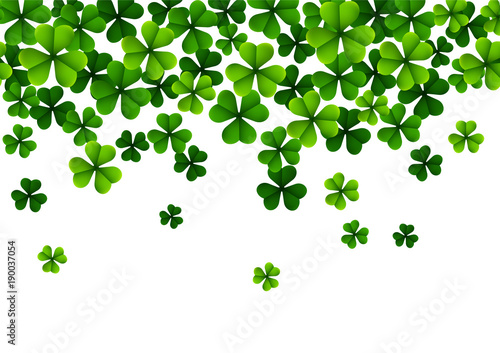 Happy Saint Patricks Day Background with clover leaves