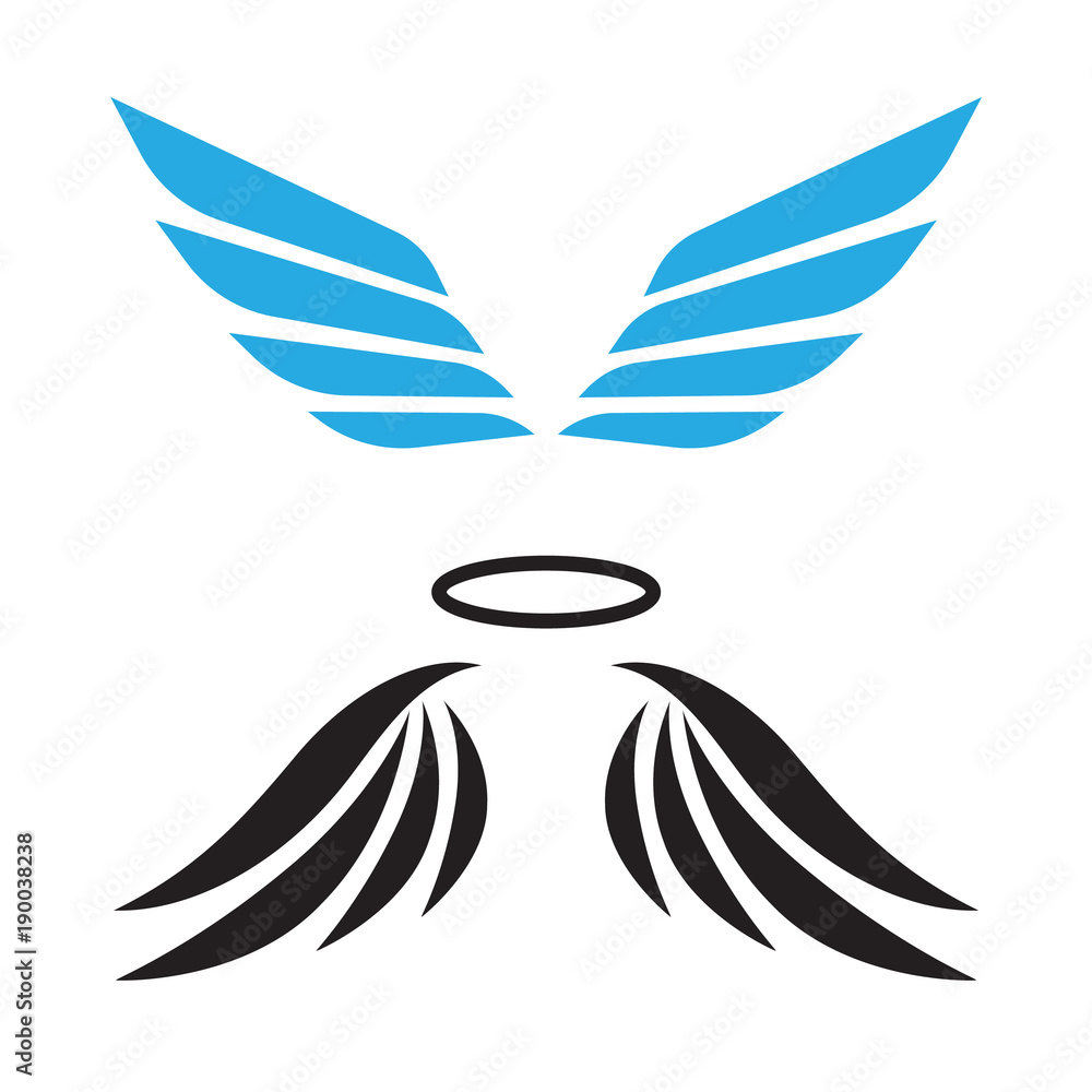Eagle wings vector. Wings angel isolated. Bird wings cartoon art set Eagle wings vector. Wings angel isolated. Bird wings cartoon art set