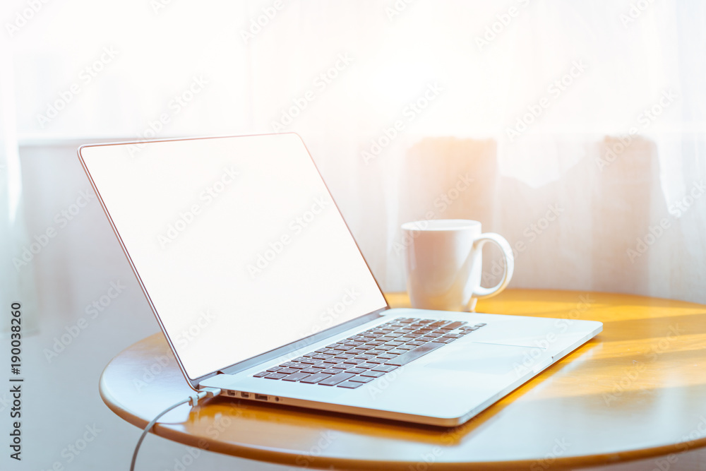 laptop on table laptop on table