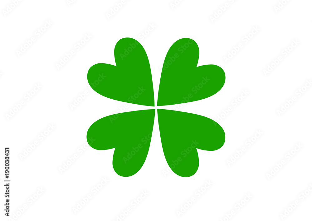 Four leaf clover isolated on white, vector illustration for St. Patrick's day Four leaf clover isolated on white, vector illustration for St. Patrick's day