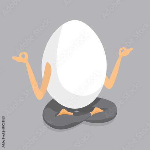 Egg practicing yoga or meditation