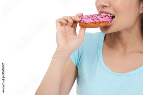 Biting Appetizing Doughnut