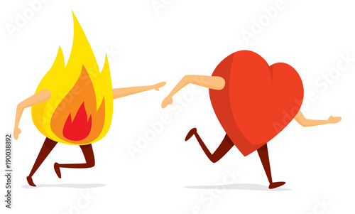Running fire chasing heart