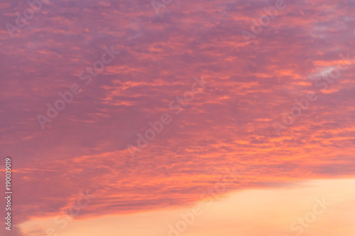Beautiful pink sunrise sky © olyasolodenko