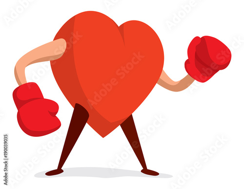 Beating heart with boxing gloves